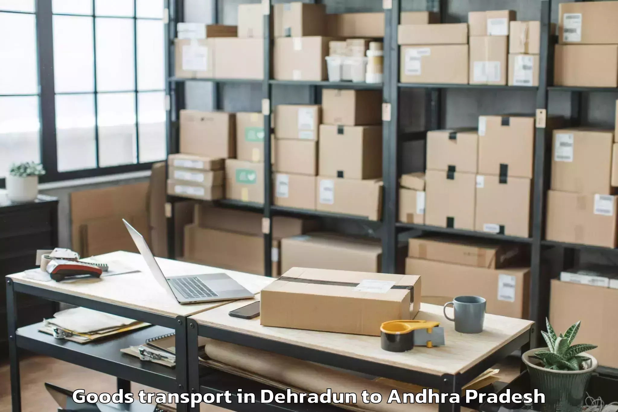 Affordable Dehradun to Duvvur Goods Transport